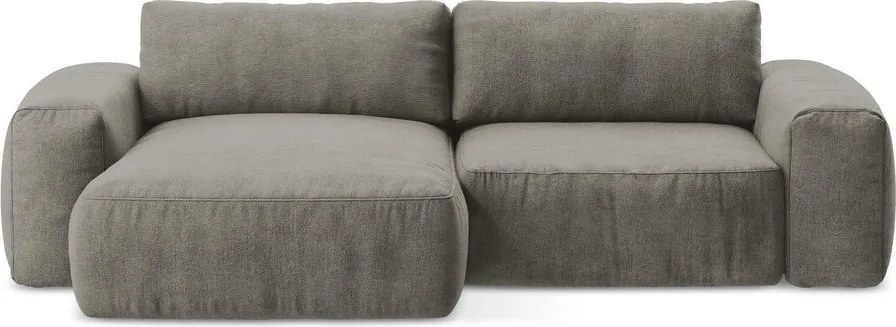 Сив шенилов сгъваем ъглов диван (ляв ъгъл) Kuki – Makamii