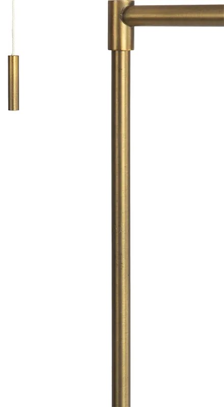 Подова лампа бронз с бял абажур и регулируема ръка - Ladas Deluxe