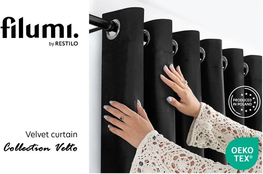 Черна затъмняваща завеса 265x225 cm Velto – Filumi