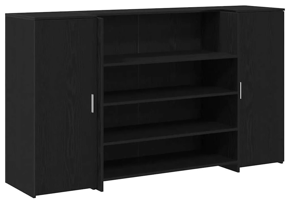 3324170 vidaXL Рецепционно бюро, черен дъб, 180x50x103,5 см, инженерно дърво