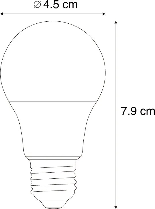 Комплект от 5 смарт E27 димируеми LED крушки P45 опал 4.9W 470 lm 2200-4000K