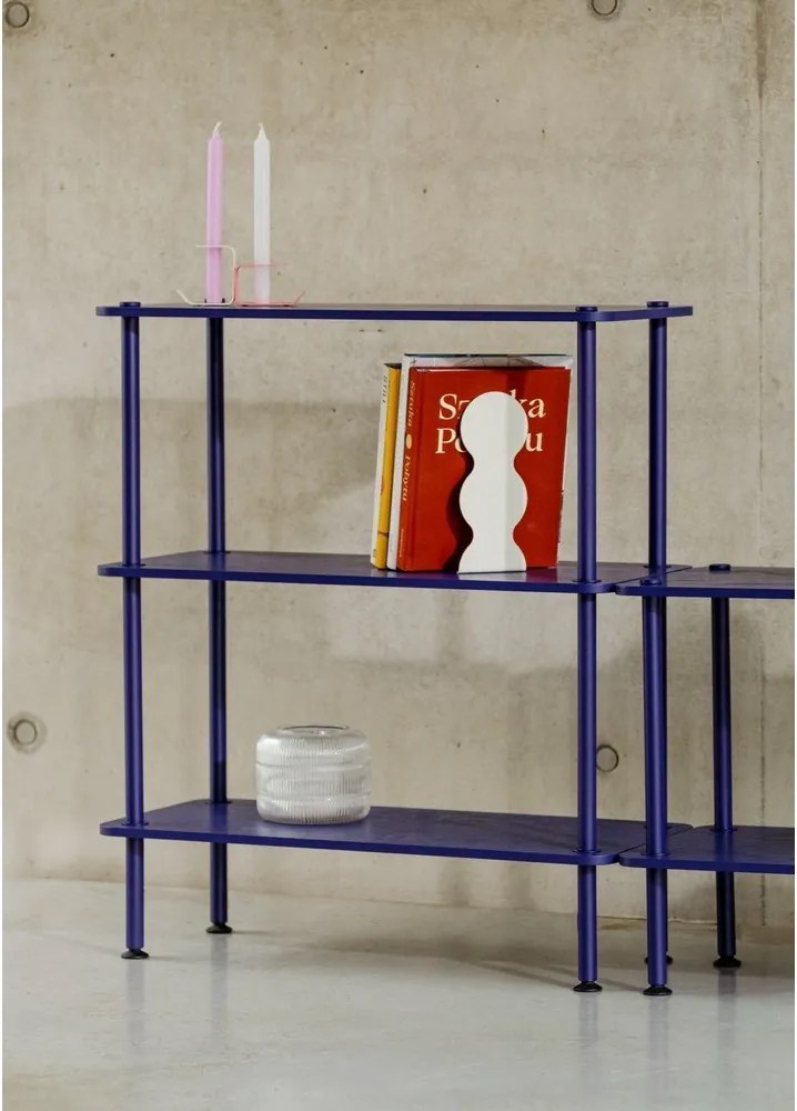 Син стелаж от декор от дъб 80x90,5x35 cm Teidi – noo.ma