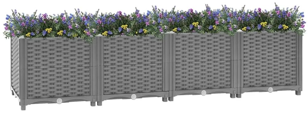 153296 vidaXL Повдигната леха, 160x40x38 см, полипропилен