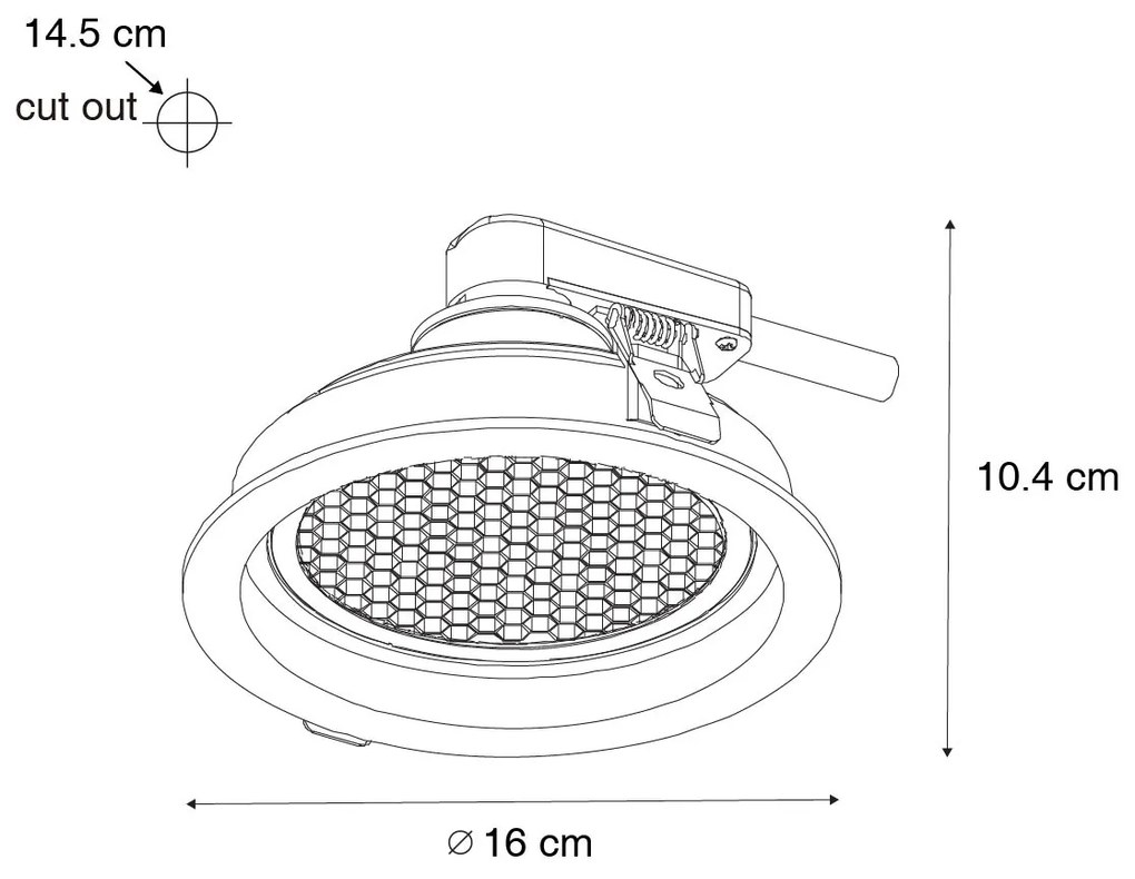 Комплект от 6 модерни вградени спота златисти регулируеми - Coop 111 Honey