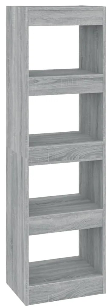 813591 vidaXL Библиотека/разделител за стая, сив сонома, 40x30x135 см