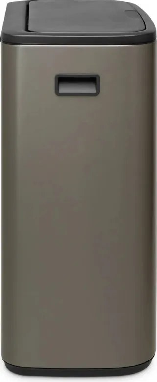 Кош за боклук Brabantia Bo Touch 1001271, 2x30 л, Плавно и безшумно отваряне, Голям отвор, Тъмносив