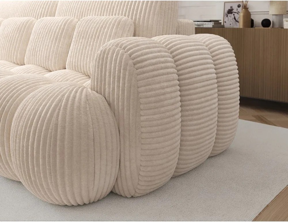 Бежов разтегателен диван от рипсено кадифе 256 cm Cotonn – ELTAP