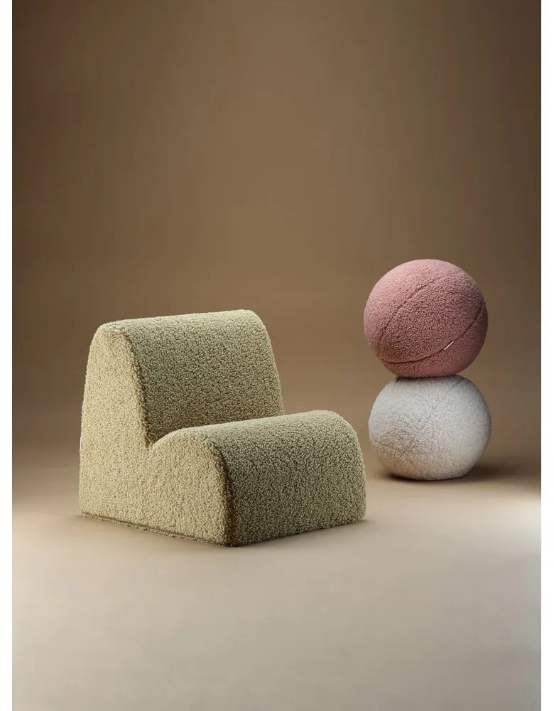 Зелен детски стол от букле Cloud – Wigiwama