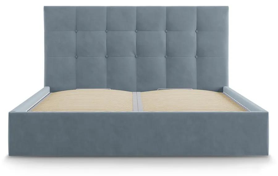 Светлосиньо кадифено двойно легло , 180 x 200 cm Nerin - Mazzini Beds