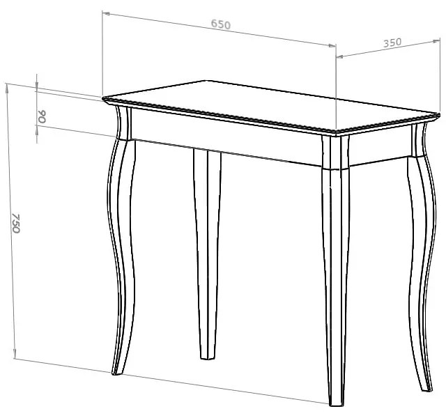 Конзолна маса в графитено сиво, дължина 65 cm Ragaba Console