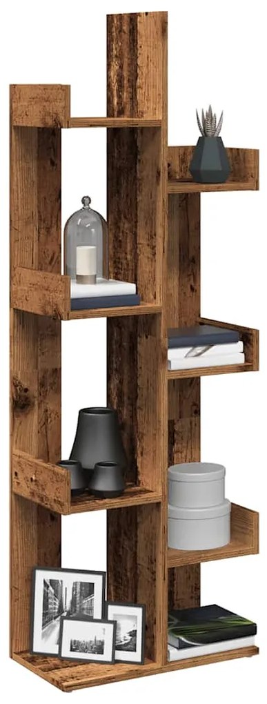 856694 vidaXL Шкаф за книги от старо дърво 48x25,5x140 cm Инженерна дървесина