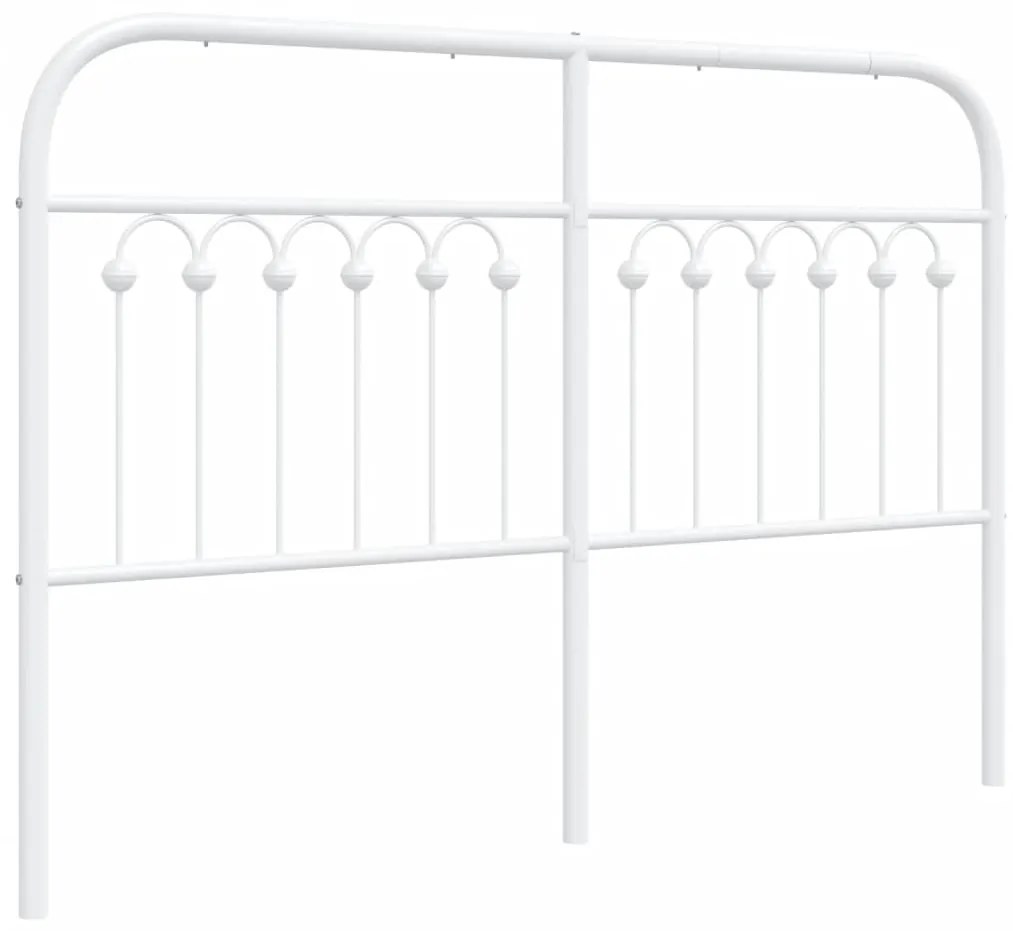 376681 vidaXL Метална резервна табла за легло, бяла, 135 см