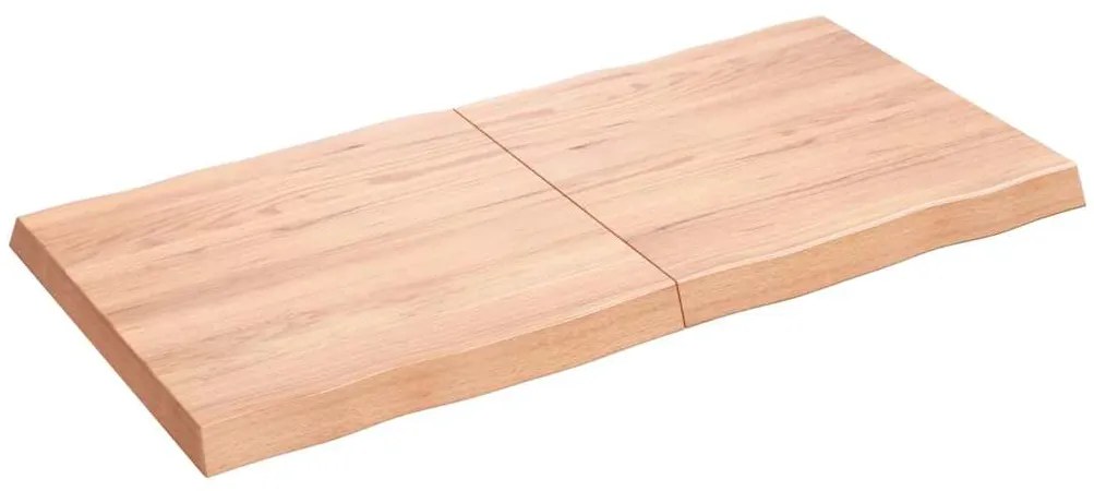 363961 vidaXL Плот за маса светлокафяв 120x60x(2-6) см обработен масивен дъб