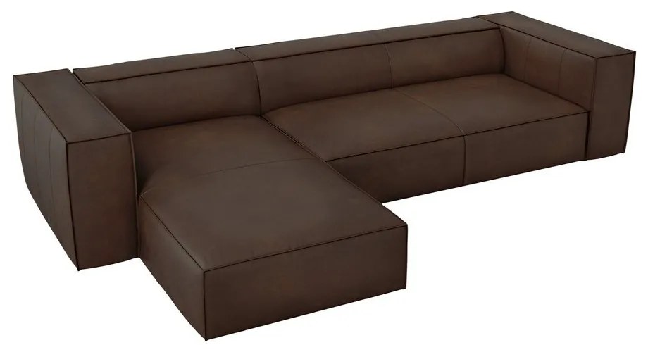 Ъглов диван от тъмнокафява кожа (ляв ъгъл) Madame - Windsor & Co Sofas