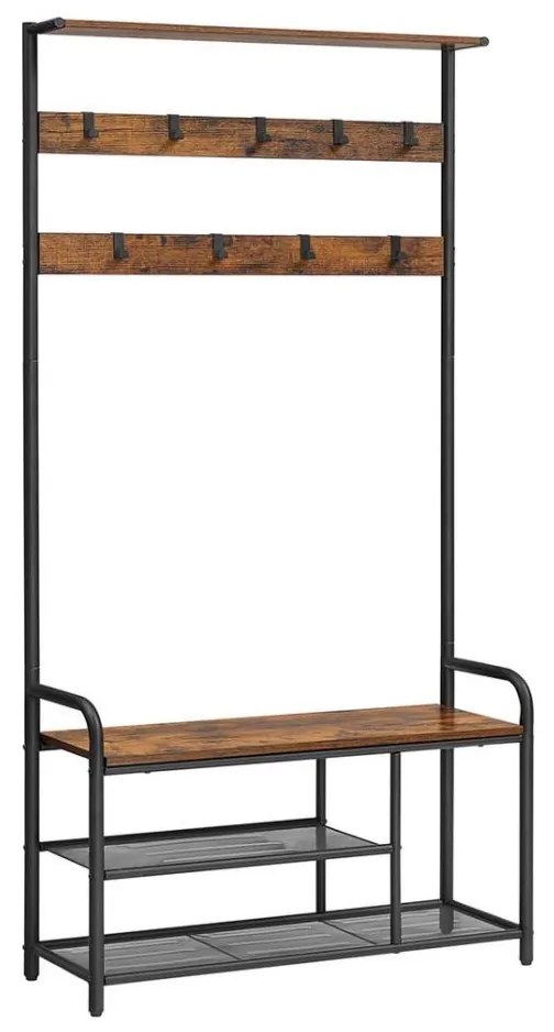 Стояща закачалка NAVOR, кафява/черна