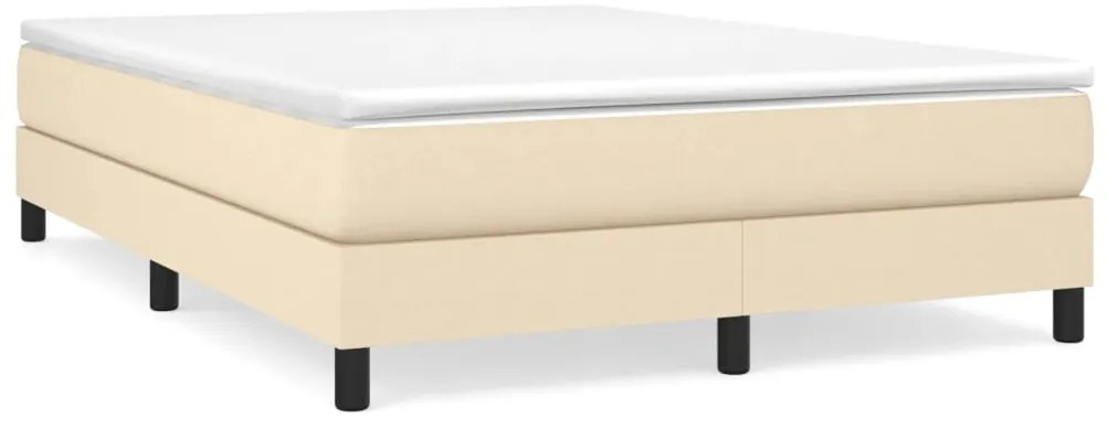 3120521 vidaXL Рамка за легло с пружини, кремава, 140x200 см, плат