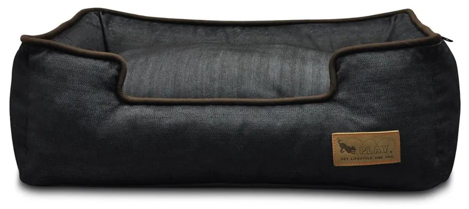 Тъмносиньо легло за куче 80x60 cm Lounge Bed Denim Medieval Blue / Dark Chocolate M – P.L.A.Y.