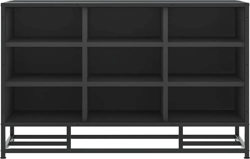 Лавица за обувки черна 84x40x53,5cm Изработена от дърво и метал