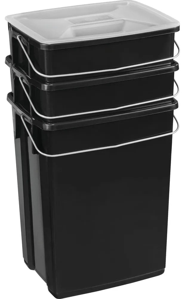 Черни пластмасови кошчета за отпадъци в комплект 3 бр. 2x10+6 l за рециклиране Biobox – Curver