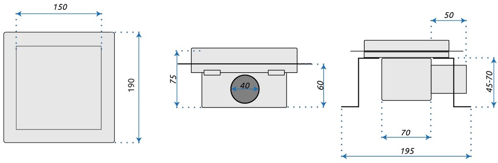 Линеен отводнител REA CROSS 150x150 Nickel Brush