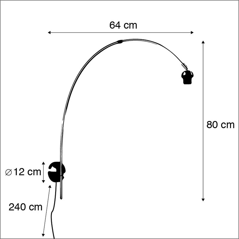 Модерна стенна лампа стомана без абажур - Boog