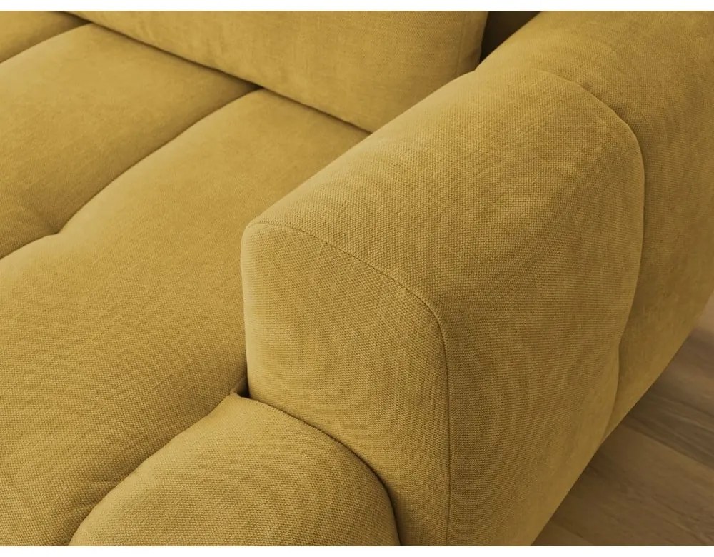 Сгъваем/с място за съхранение ъглов диван в цвят горчица (ляв ъгъл) Fuji – Bobochic Paris