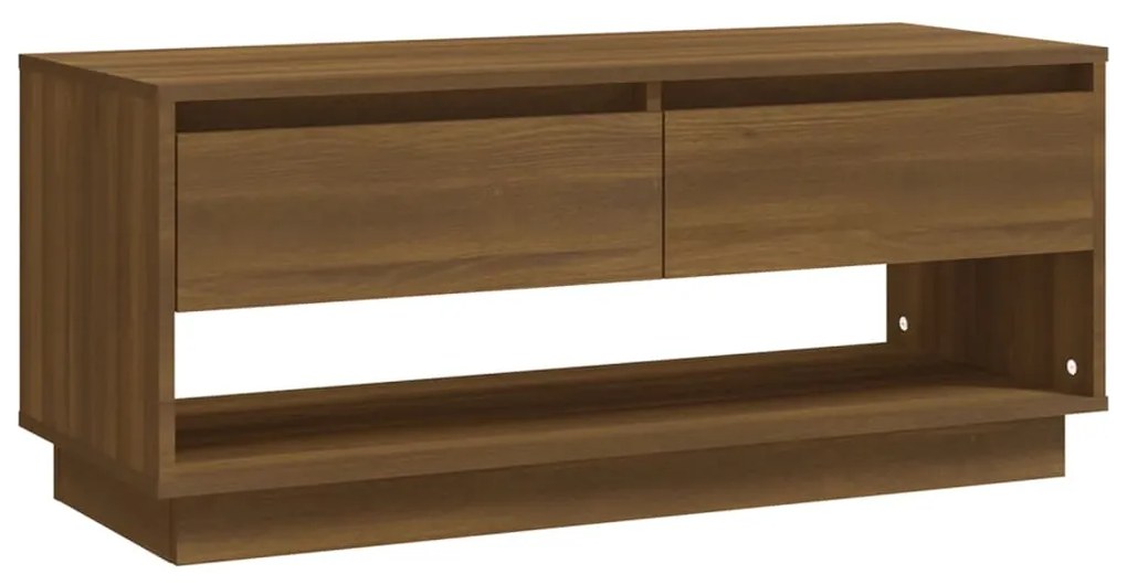 812974 vidaXL ТВ шкаф, кафяв дъб, 102x41x44 см, инженерно дърво