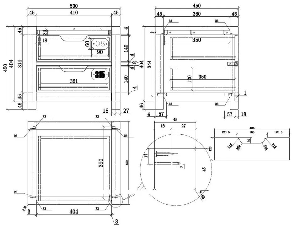Нощно шкафче от кафява борова дървесина Alex - Vipack
