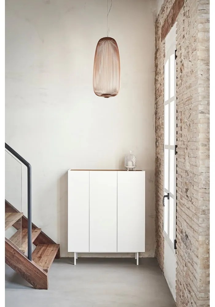 Бял висок скрин от декор от дъб 95x120 cm Arista – Teulat