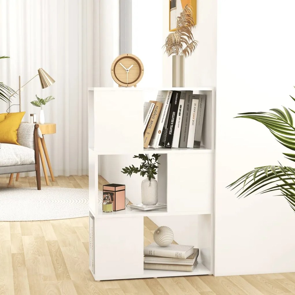 809071 vidaXL Библиотека, бяла, 60x24x94 см, инженерно дърво