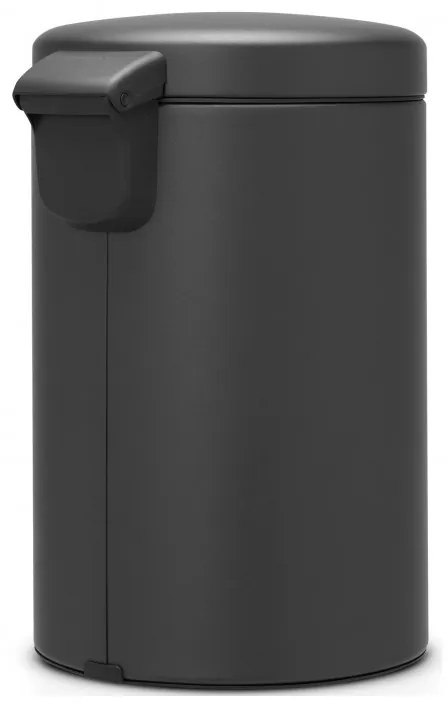 Кош за боклук с педал Brabantia NewIcon 649741, 12 л, Плавно затваряне, Противоплъзгаща основа, Минерално покритие, Тъмносив