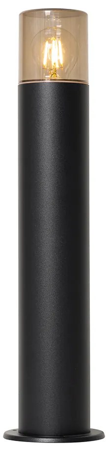 Външна подова лампа черна с опушен абажур 50 см - Odense