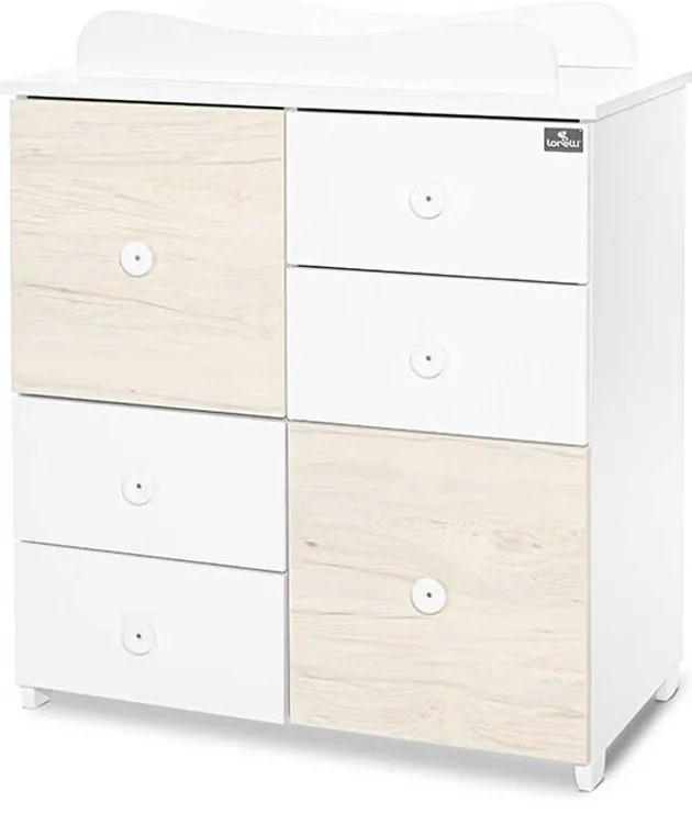 LORELLI Classic Шкаф с повивалник БЯЛО/СВЕТЪЛ ДЪБ