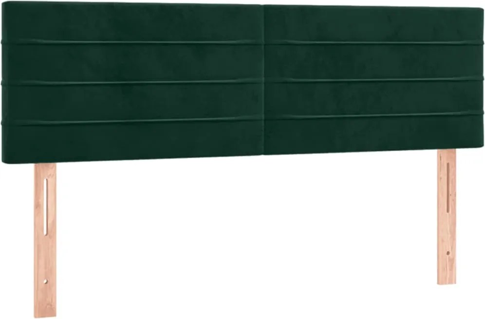 346155 vidaXL Горни табли за легло, 2 бр, тъмнозелени, 72x5x78/88 см, кадифе