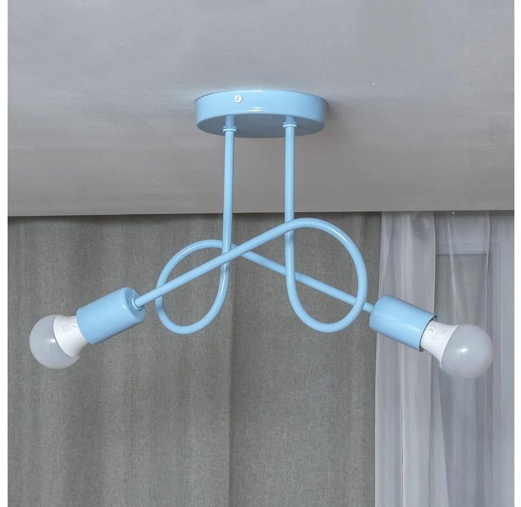 Плафон OXFORD 2xE27/15W/230V син