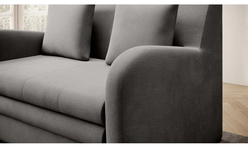 Сив кадифен разтегателен диван 130 cm Ario – ELTAP