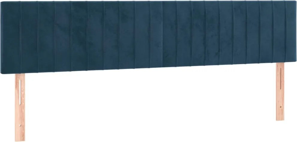 346268 vidaXL Горни табли за легло, 2 бр, тъмносини, 80x5x78/88 см кадифе