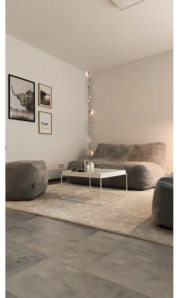 Тъмносив пуф от рипсено кадифе Sofa Tube 160 – SLOWDOWN