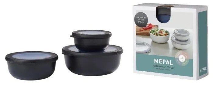 Кутии за храна 3 бр. Nordic black – Mepal
