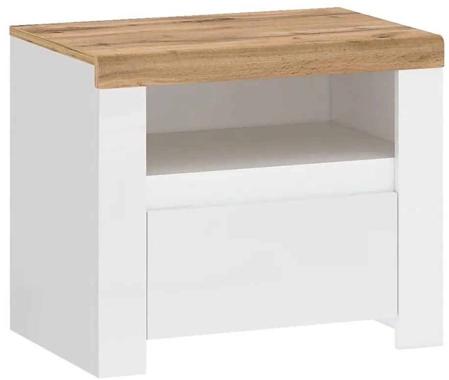 Нощно шкафче DAMINO 50,5x60 см бяло/дъб Вотан