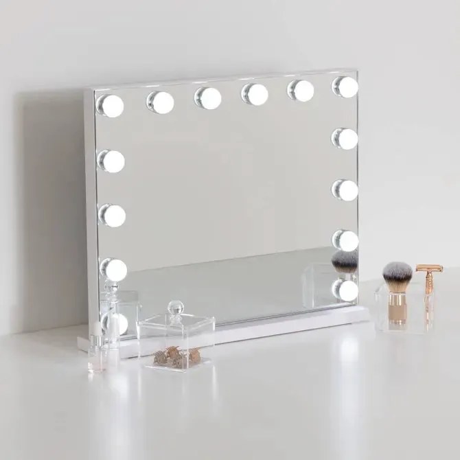 Огледало за баня 5five Holly, LED, 50x10x42.5 cm, Бяло