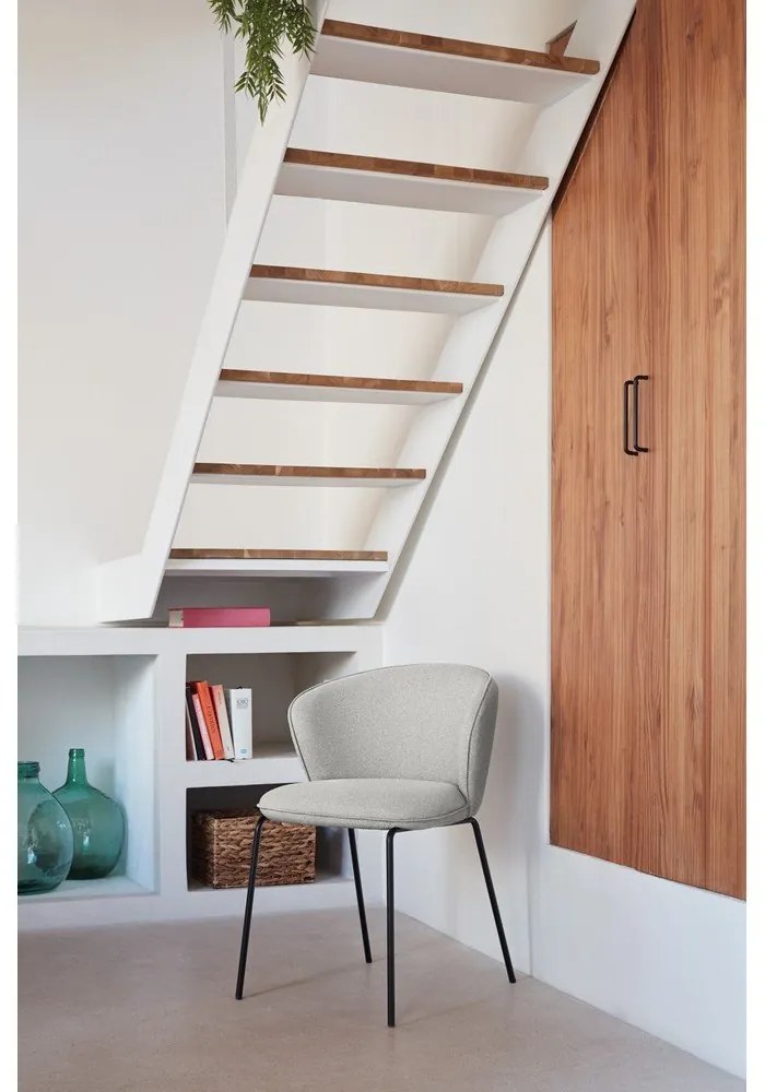 Светлосиви тапицирани трапезни столове в комплект 2 бр. Add – Teulat