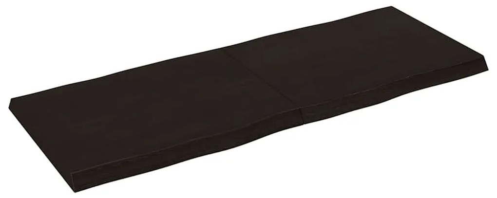 364030 vidaXL Плот за маса тъмнокафяв 140x50x(2-4) см обработен масивен дъб