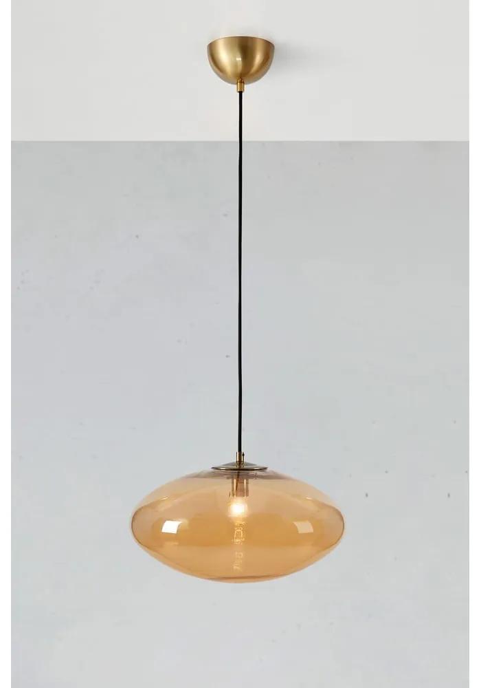 Висяща лампа в жълта охра със стъклен абажур ø 38 cm Locus - Markslöjd