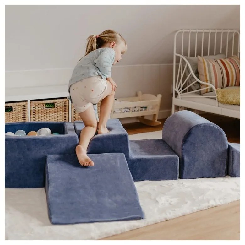 Кафява велурена катерушка от пяна 250x45x30 cm Montessori – Meowbaby