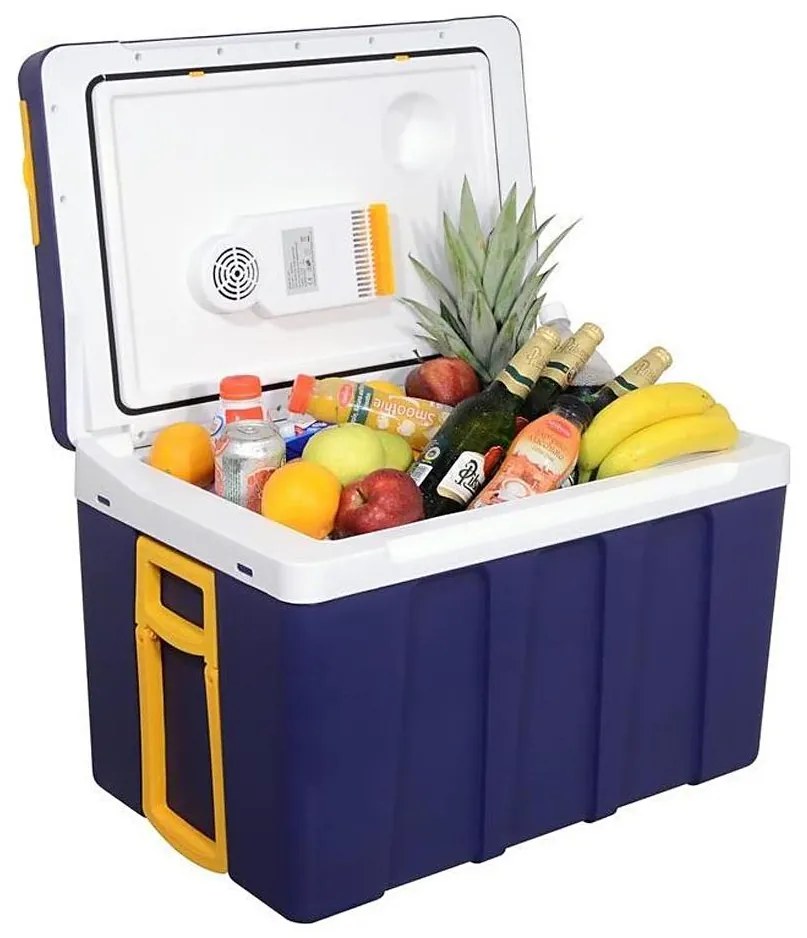 Преносима хладилна кутия 60W/230/12V 50 l синя/жълта