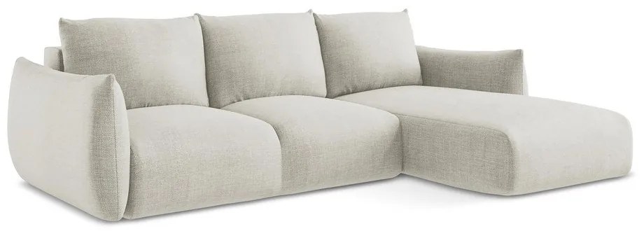 Бежов сгъваем ъглов диван (десен ъгъл) Leila – Makamii