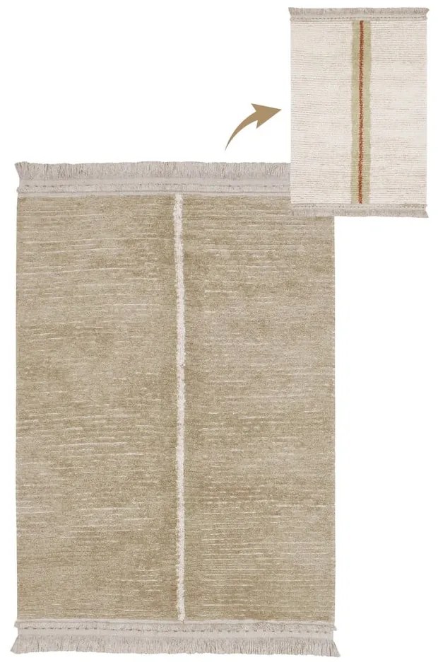 Бежов памучен килим 140x200 cm Duetto Sage – Lorena Canals