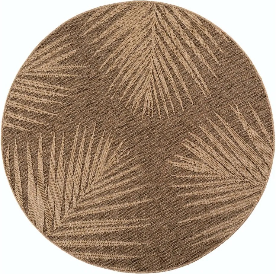 Кафяв кръгъл килим за открито и закрито ø 160 cm Timber 1403 – Ayyildiz Carpets
