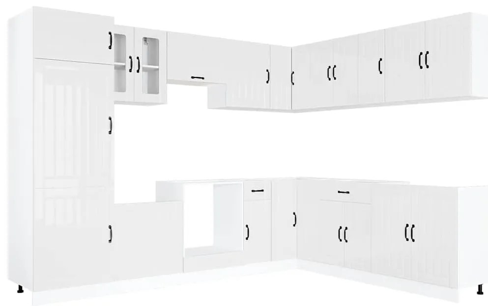 3314983 vidaXL Комплект кухненски шкафове от 14 части Lucca, инженерно дърво